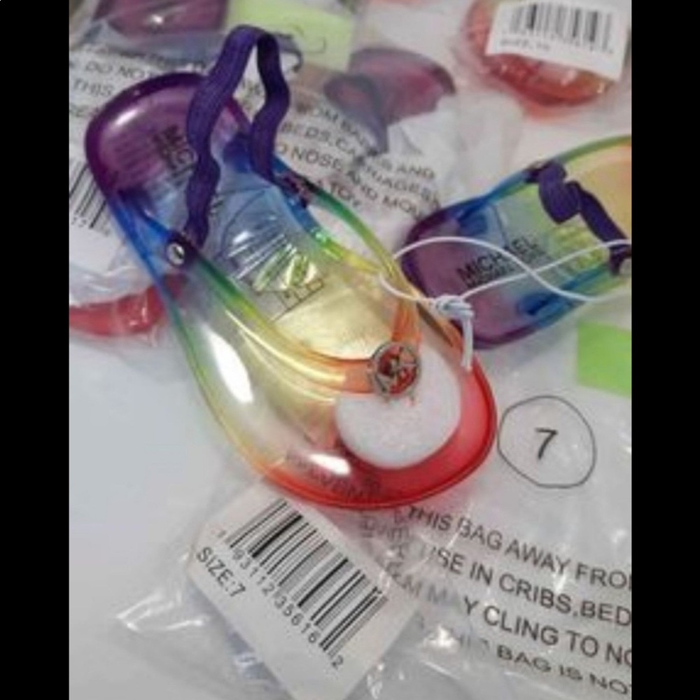SALE 🔥Michael Kors Girls Jelly Rainbow Sandals NWT